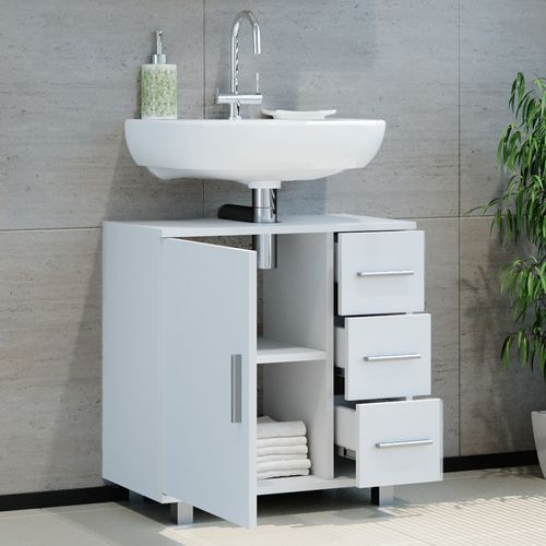 Meuble Sous Vasque Simple Ilias 30800 Blanc 60x60.8cm