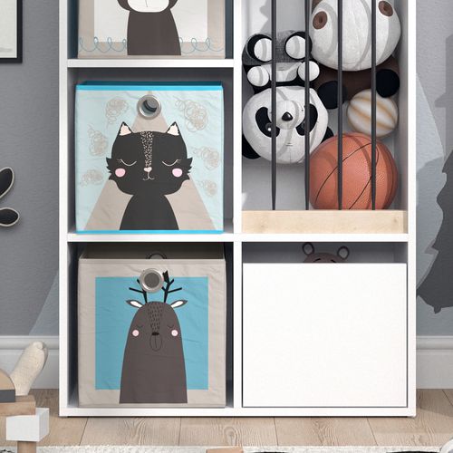 Bibliothèque Enfant Luigi 36231 Blanc 29.2x107.8cm Avec 2 Boxes Pliants Opt.4