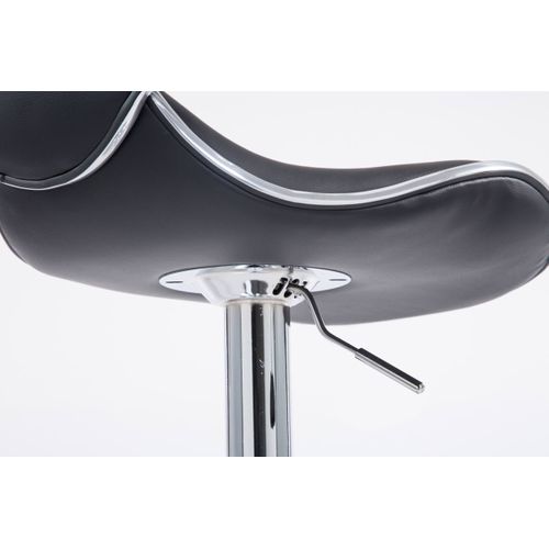Taburete De Bar X1, Regulable En Altura, Giratorio 360°, Asiento De PVC Gris, Costura Vertical Pie De Metal Blanco 10 0005426 93921441