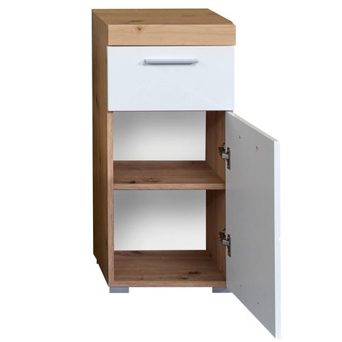 Meuble Bas - Blanc/chêne - 37/79/31