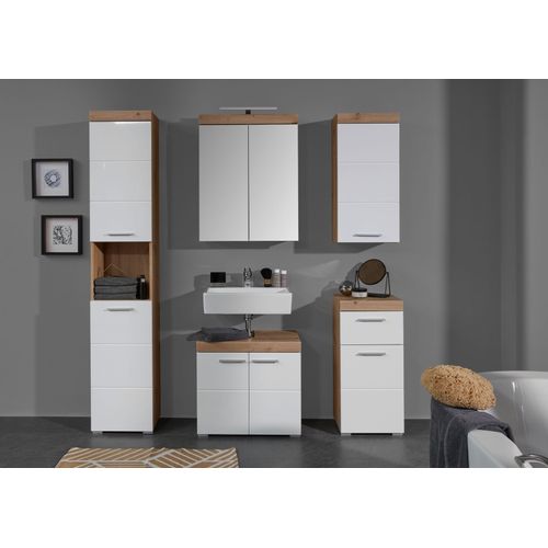 Meuble Bas - Blanc/chêne - 37/79/31