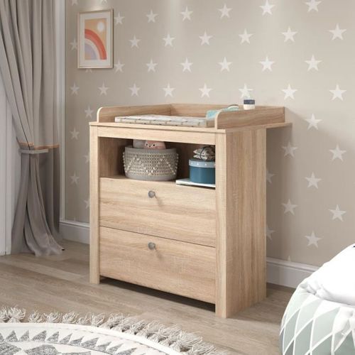 Ensemble Chambre Bébé 2 Pièces Olivia : Lit 70x140 + Commode
