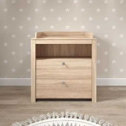 Ensemble Chambre Bébé Olivia 3 Pièces - Lit 70x140 Cm, Commode à Langer, Armoire 3 Portes