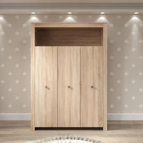 Ensemble Chambre Bébé Olivia 3 Pièces - Lit 70x140 Cm, Commode à Langer, Armoire 3 Portes