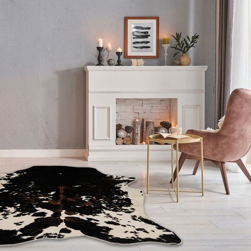 Tapis En Fourrure Synthétique Emilia 100x130 Cm - Noir