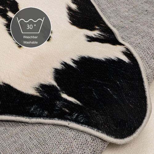 Tapis En Fourrure Synthétique Emilia 100x130 Cm - Noir