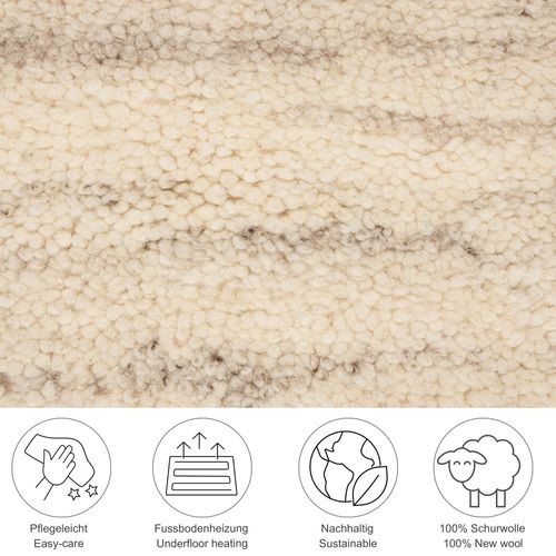 Tapis Berbère Original En Laine Hadj 200x250 Cm - Beige
