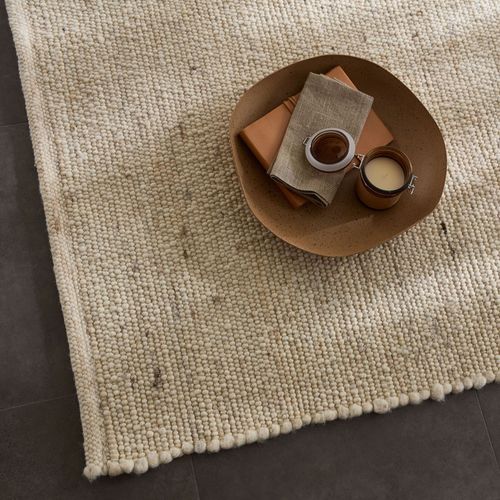 Tapis En Laine Réversible Alm-glück 60x90 Cm - Crème