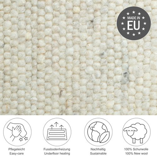 Tapis En Laine Réversible Alm-glück 60x90 Cm - Crème