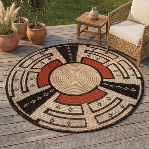 Tapis Pour Intérieur Et Extérieur Aurora Diam 300 Cm - Beige