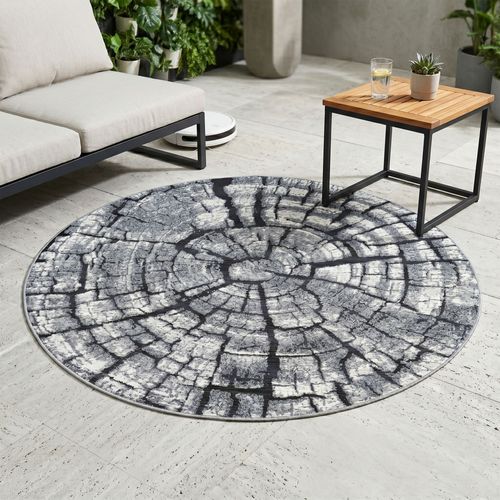 Tapis Pour Intérieur Et Extérieur Aurora Diam 300 Cm - Gris