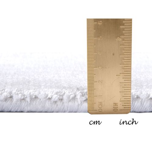 Tapis En Viscose Tissé Main Aspect Vieilli - Shine 250x350 Cm - Blanc