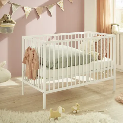 Lit bébé 60x120 cm CELIA Blanc vue d'ambiance 1