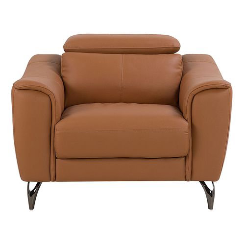 Ensemble Canapé Et Fauteuil En Cuir Marron Doré 4 Places Narwik