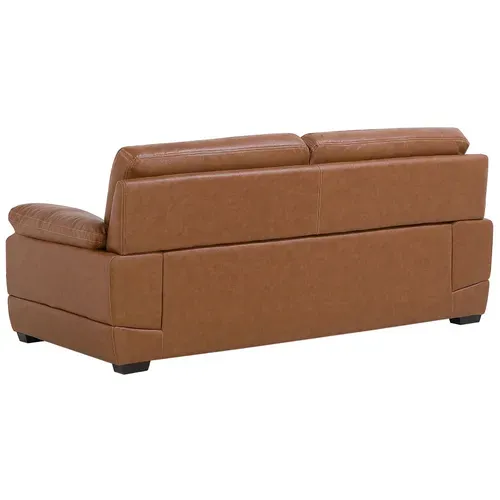 Canapé 3 Places En Cuir Véritable Et Cuir Pu Marron Horten