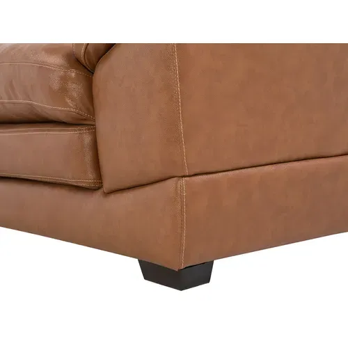 Canapé 3 Places En Cuir Véritable Et Cuir Pu Marron Horten