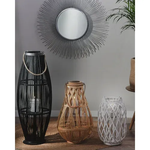 Lanterne En Bois Clair 56 Cm Tonga