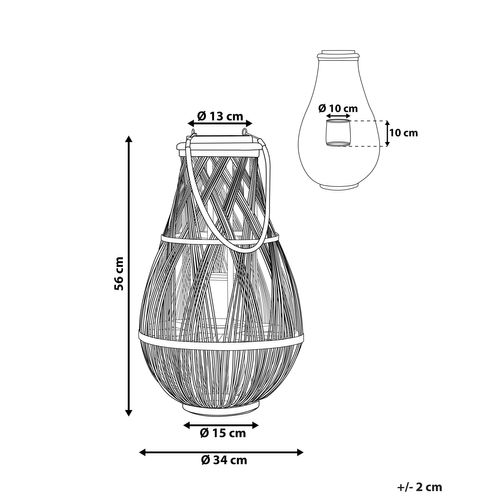 Lanterne En Bois Clair 56 Cm Tonga
