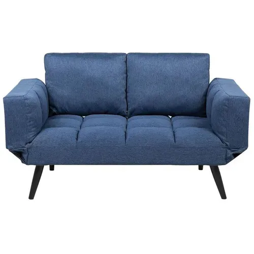 Canapé Convertible 2 Places En Tissu Bleu Marine Brekke