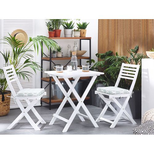 Lot De 2 Coussins Vert Et Blanc Pour Chaises De Jardin Fiji