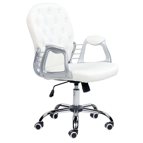 Chaise De Bureau Cuir Pu Blanc Princess