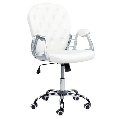 Chaise De Bureau Cuir Pu Blanc Princess