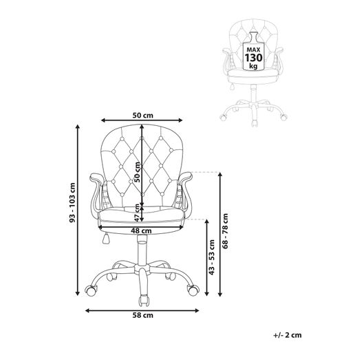 Chaise De Bureau Cuir Pu Blanc Princess