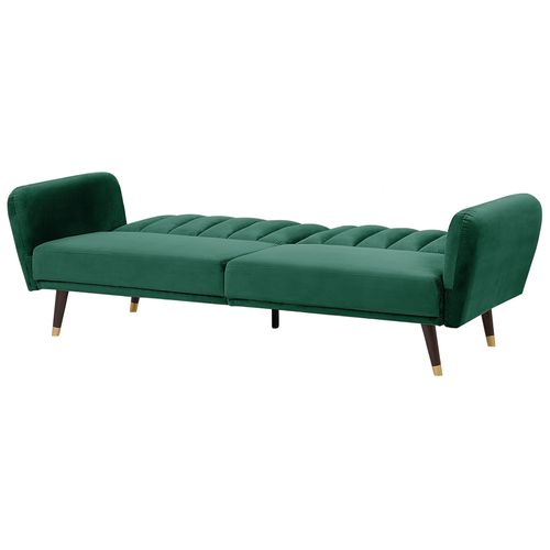 Canapé Convertible 3 Places En Velours Vert Foncé Vimmerby