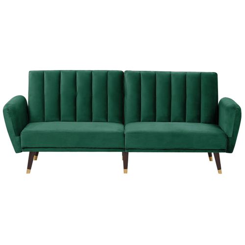 Canapé Convertible 3 Places En Velours Vert Foncé Vimmerby