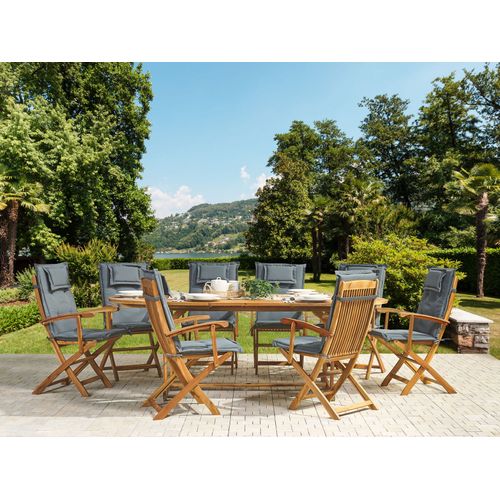 Set De 8 Coussins En Tissu Gris Pour Chaises De Jardin Maui