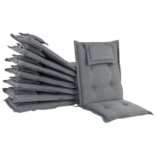 Set De 8 Coussins En Tissu Gris Pour Chaises De Jardin Maui