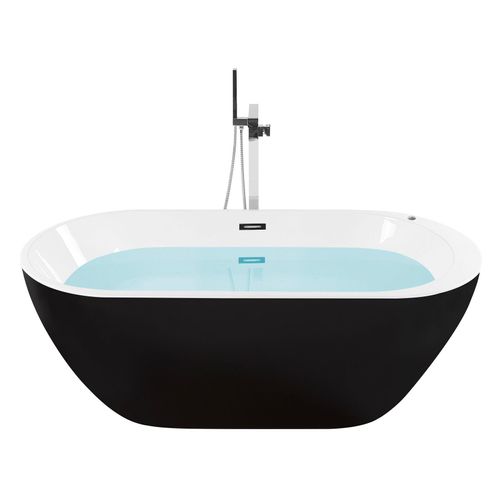 Baignoire Balnéo Îlot Avec LED Nevis 170 X 80 Cm Noir