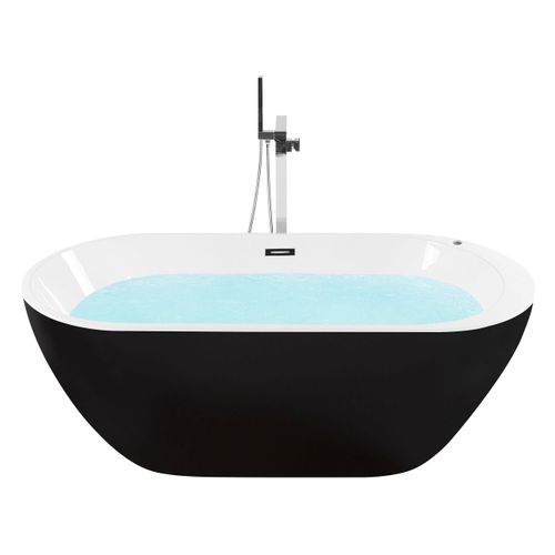 Baignoire Balnéo Îlot Avec LED Nevis 170 X 80 Cm Noir