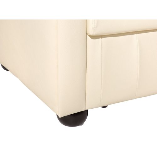 Ensemble Canapé Et Fauteuil En Cuir Beige Crème 4 Places Chesterfield
