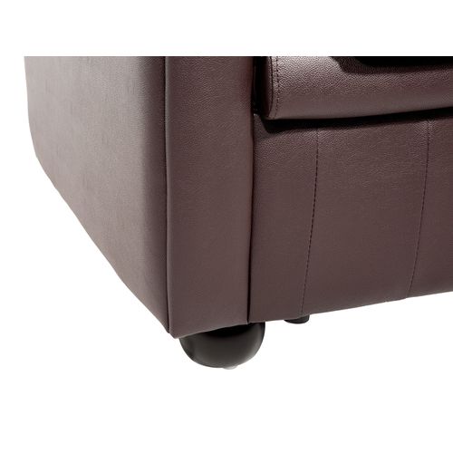 Ensemble Canapé Et Fauteuil En Cuir Marron 4 Places Chesterfield