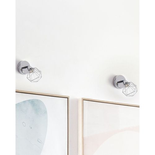 Lot De 2 Appliques Murales Argentées Erma