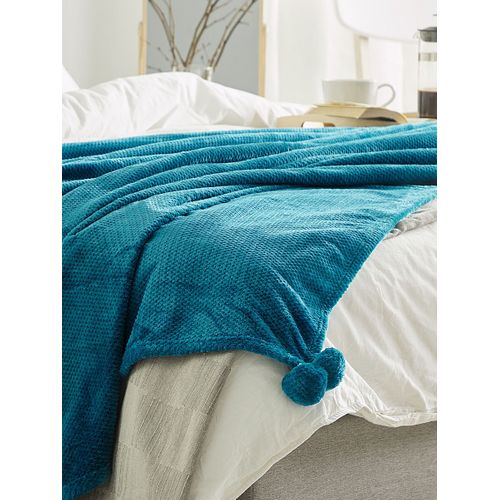 Plaid Bleu Turquoise 200 X 220 Cm Saitler