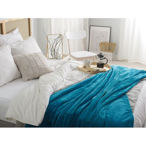 Plaid Bleu Turquoise 200 X 220 Cm Saitler