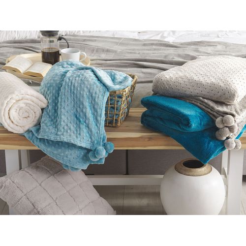 Plaid Bleu Turquoise 200 X 220 Cm Saitler