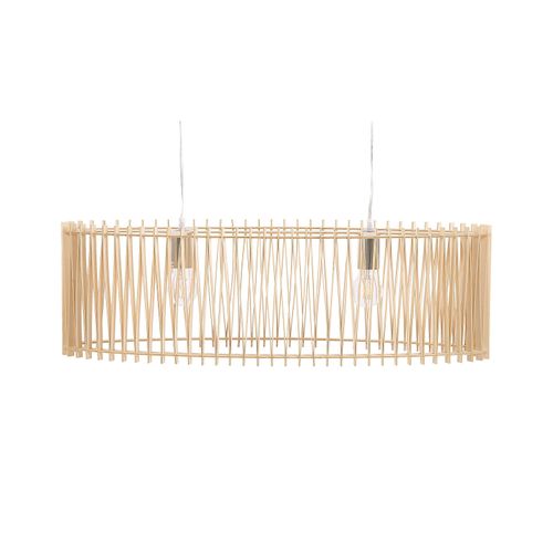 Lampe Suspension Design Effet Bois Clair Chari
