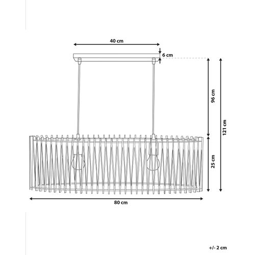 Lampe Suspension Design Effet Bois Clair Chari