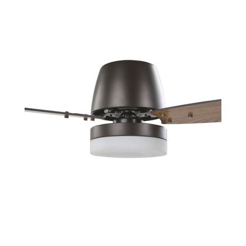 Ventilateur De Plafond Effet Bois Foncé Avec Lampe Blanche Mlava