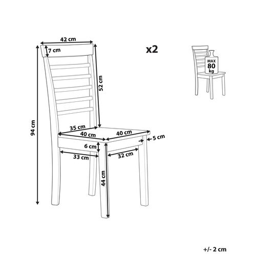Chaise De Salle à Manger Set De 2 Blanc Battersby