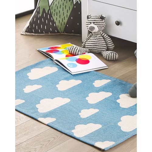 Tapis Enfant Motif Nuage Bleu 60 X 90 Cm Gwalijar
