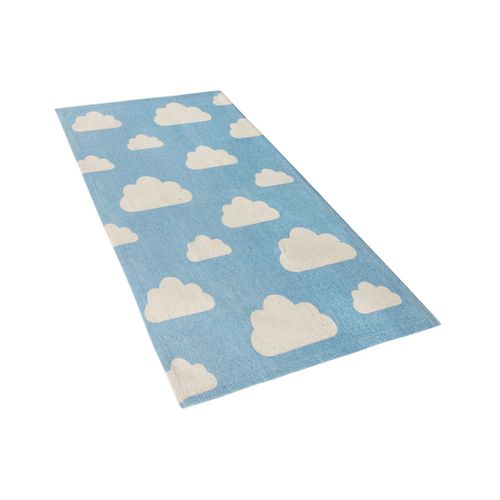Tapis Enfant Motif Nuage Bleu 60 X 90 Cm Gwalijar
