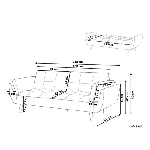 Canapé 3 Places Convertible En Velours Vert Asby