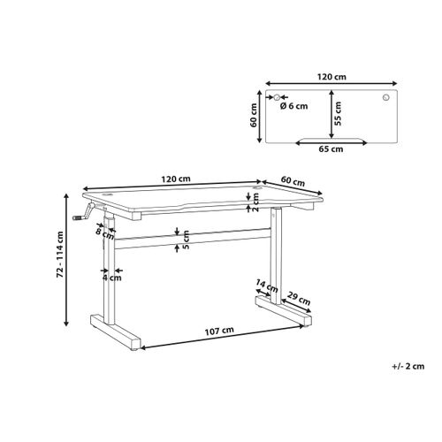 Bureau De Jeu Hauteur Ajustable Noir Durbin