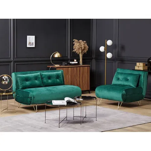 Ensemble De Canapés BZ 2 +1 Places En Velours Vert Foncé Vestfold