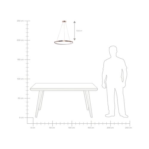 Lampe LED Suspendue Ø 50 Cm Rose Doré Jordan