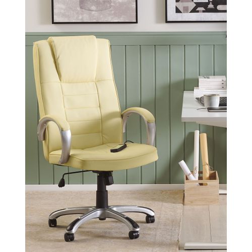 Fauteuil Massant Cuir Pu Beige Grandeur